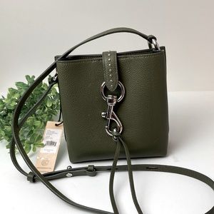 Rebecca Kinkoff olive green leather crossbody NWT!